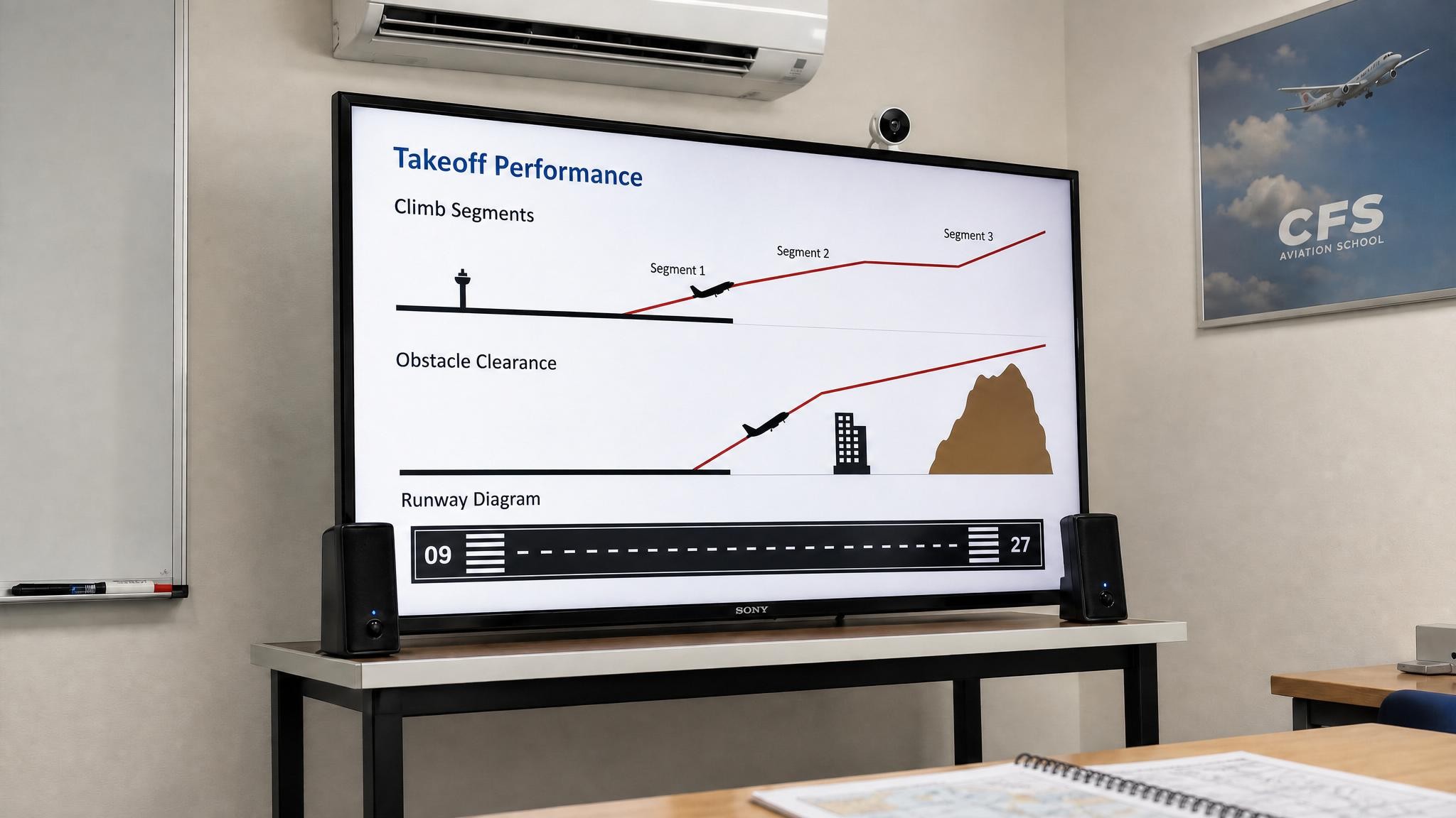 Clase sobre performance de despegue y franqueamiento de obstáculos
